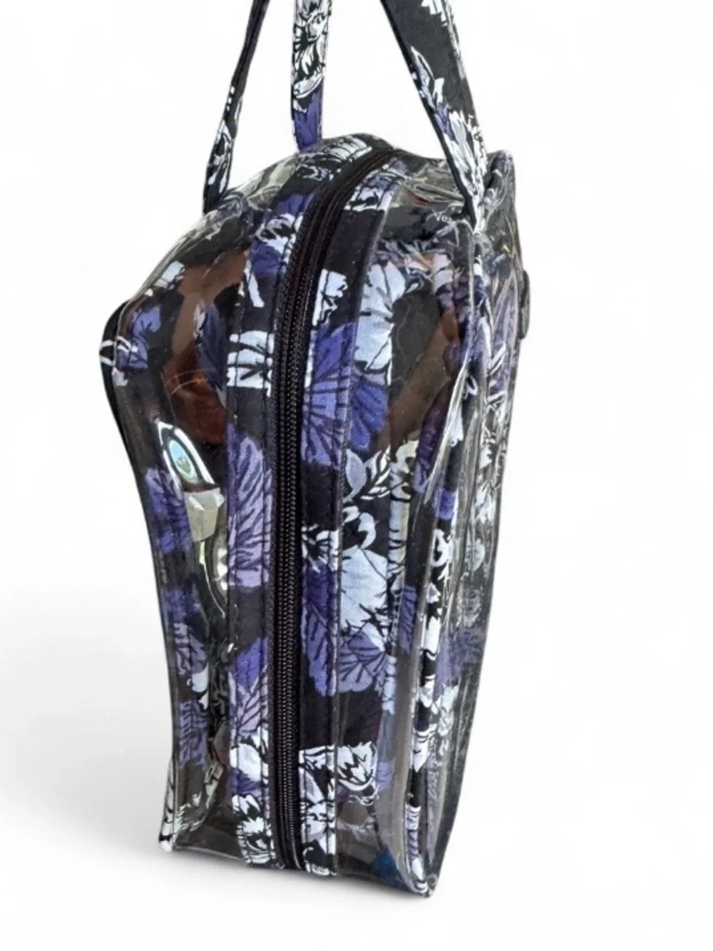 Vera Bradley Frosted Floral 4-Piece Cosmetic Travel Set Clear-Makeup Vacation